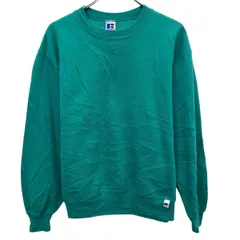 90s USA製 RUSSELL ATHLETIC 無地スウェット トレーナー M エメラルドグリーン ラッセルアスレティック 前Vガゼット 秋物 a805-5398