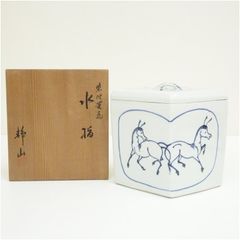 茶道具 平安 静山造 染付菱馬水指 共箱 美品 - メルカリ
