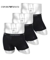 新品 未使用 並行輸入 EMPORIO ARMANI エンポリオ アルマーニ 下着 【3枚セット】Core Logoband 3-Pack TRUNK メンズ ボクサーパンツ 519116 ブラックセットのサムネイル
