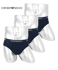 新品 未使用 並行輸入 EMPORIO ARMANI エンポリオ アルマーニ 下着 【3枚セット】Core Logoband 3-Pack BRIEF メンズ ブリーフ 519117 ネイビーセットのサムネイル