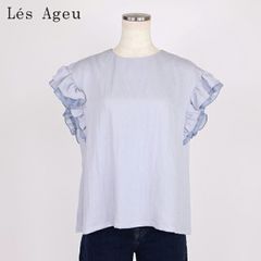 24SS美品✨アディアム HAMPTON TOP ラッフル シアサッカーブラウス