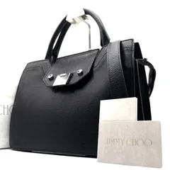 未使用保管品 JIMMY CHOO ジミーチュウ レベル Rebel 2WAY ハンドバッグ ショルダーバッグ クロスボディ レザー 本革 ブラック 黒 シルバー金具 肩掛け 斜め掛け フラップ カバン 鞄 レディース 夏のボーナス ご褒美ギフトのサムネイル