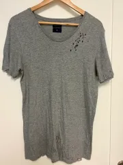 Maison MIHARA YASUHIRO(メゾンミハラヤスヒロ) グレー ダメージ ルーズ カッティング 半袖Tシャツのサムネイル