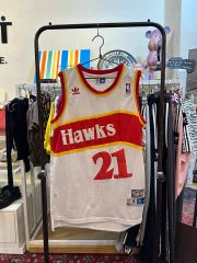 90s 古着】アディダス NBA アトランタホークス 刺繍 ゲームシャツ L