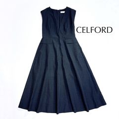 COTESAHI☆セルフォード プリーツワンピース ロング ネイビー 38 COTESAHI様専用☆セルフォード プリーツワンピース ロング ネイビー 38