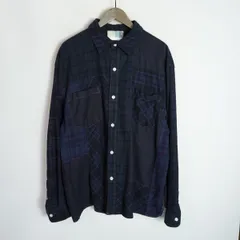 美品23SS KITH キス Patchwork Shirt パッチワーク チェック柄 ペイズリー柄 オーバーサイズ 長袖 シャツ KHM030928 サイズXL 3235Q★2のサムネイル