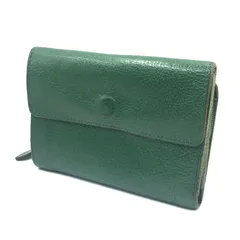 【倉吉店】 中古 IL BISONTE | イルビゾンテ 三つ折り財布 ミディアムウォレット 三つ折り財布 グリーン 【124】