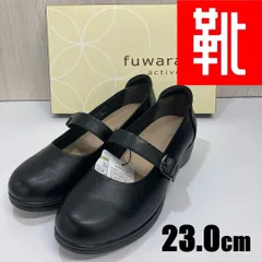 M-851 ■kutsu.com公式■fuwaraku ストラップウェッジパンプス 4E＜3.5cmヒール＞ FR-4004 ブラック 23.0cm