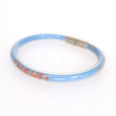 【中古】CHANEL シャネル A14517 ロゴ・チューブ・バングル レディース ブルー ブランドアクセサリーのサムネイル