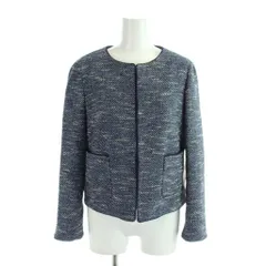 B&Y ユナイテッドアローズ BEAUTY&YOUTH ビューティー&ユース ジャケット 上着 M 紺 ネイビー ツイード ノーカラー 長袖 /APのサムネイル
