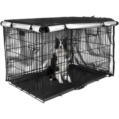 Lyyxjsltd 犬用ケージカバー 犬猫用 防音 犬 ケージカバー ペットサークルカバー 屋内と屋外 犬小屋ケージカバー ペットサークルカバー ケージカバー 風よけ 日よけ 雨よけ 犬用ケージカバー 取り付け簡単 折りたたみ 収納便利  (30インチ)のサムネイル