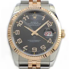 ロレックス Rolex 腕時計 デイトジャスト 116231 D番 2005年 ルーレット刻印 ブラック コンセントリック文字盤 デイト 夜光針/インデックス エバーローズゴールド SS 自動巻き 【中古】のサムネイル