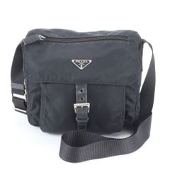 PRADA ナイロン ショルダーバッグ 三角ロゴ レザー 黒 A4可 - メルカリ