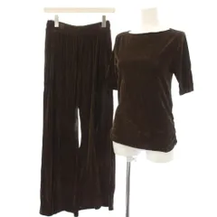 ミラオーウェン Mila Owen 25AW Velour SETUP 2-Way Boat Neck Pullover Easy Pants セットアップ 上下 プルオーバー 五分袖 イージーパンツ 0 茶 ブラウン /TKのサムネイル