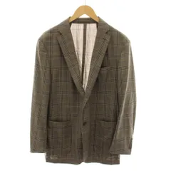 ハケット HACKETT メイフェア MAYFAIR MYFゼログラブチェックJF MYF ZERO GRAV CHECK JF テーラードジャケット シングル チェック柄 薄手 42R 茶 ブラウン 青 ブルー HM4422083 /YTのサムネイル