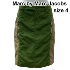 ◇ マークバイマークジェイコブス Marc Jacobs タイトスカート ひざ丈 ミリタリー風 ジップポケット グリーン系 4 M 9号 レディース Z6C915のサムネイル