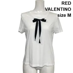 □ レッドヴァレンティノ RED VALENTINO 半袖カットソー Tシャツ 襟元リボン ラウンドネック 白 ホワイト 綿100％ M 9号 レディース S6E540のサムネイル