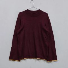 AW2001 バイカラー Vネック フレアスリーブニット - メルカリ