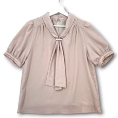 ✧︎新品♡︎ジャス♡︎5分袖パールバーブラウス ピンクベージュ 1 S