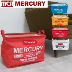 マーキュリー/MERCURY キャンバス レクタングルボックス Ｍ ブルー レッド イ エロー ナチュラル アメリカン雑貨 バケツ 収納 おもちゃ箱 インテリア 折りたたみのサムネイル