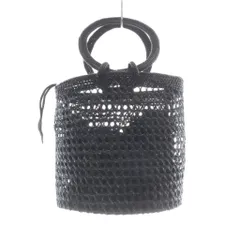 ヒント ヒント hint hint アタ編み 巾着付き かごバッグ ハンドバッグ 黒のサムネイル