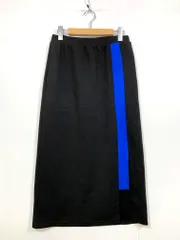 antiqua アンティカ 伸縮性 フロントスリット ロングスカート タイト ポンチ スカート sizeF/黒 ■■ レディース