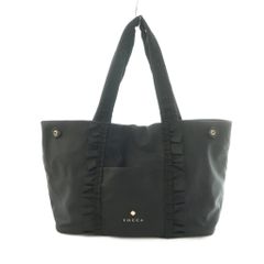 トッカ TOCCA FRILL A4 NYLONTOTE トートバッグ ナイロン フリル 黒
