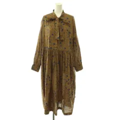 ソイル SOIL 60s CAMBRIC FLOWER PRINT TAI GATHER FLY FRONT PULLOVER DRESS ワンピース 花柄 ボウタイ シャツワンピース ロング 長袖 1 キャメル /HS ■OSのサムネイル