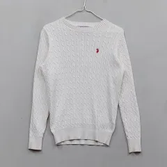 U.S. POLO ASSN. レディース95 ニットTシャツ 春 秋 アイボリー 72358