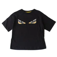 NE26024 極美品  FENDI フェンディ キッズ バグズアイ Tシャツ モンスターロゴ ブラック 黒 4A イタリア製のサムネイル