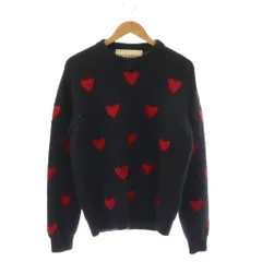 ヴァレンティノ ヴァレンチノ  VALENTINO 25AW Wool And Mohair Sweater With Lurex Hearts ニット セーター ハート柄 モヘヤ混 M 黒 ブラック 赤 レッド /BB ■OS ▲Hのサムネイル