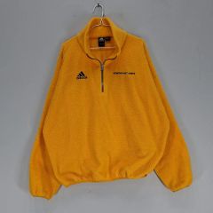adidas イエロー ハーフジップ トレーナー - メルカリ