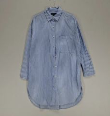 セオリーリュクス 美品 ストライプシャツ 長袖 薄手 ロングシャツ