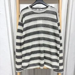 新品 リネン ストライプ 長袖Tシャツのサムネイル