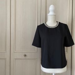 再値下げ 極美品 ルルウィルビー フロッキードットパフスリーブ 半袖 