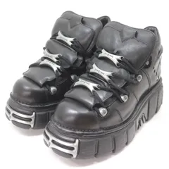 ITFIAMDYMO3D 美品 NEW ROCK ニューロック Platform Sneaker プラットフォーム 厚底 ハイカット スニーカー ブラック メンズ サイズ42のサムネイル