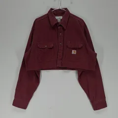 AI 93% Carhartt カーハート レディース 105 クロップドジャケット 春 秋 ワイン 06109のサムネイル