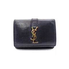 SAINT LAURENT サンローラン タイニー ウォレット オリガミ カサンドラ 三つ折り財布 レザー ブラック ゴールド金具