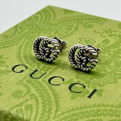 極美品☆GUCCI グッチ ツイスト ピアス ダブルG スタッズ GGマーモント