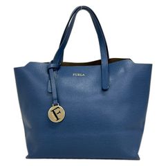 美品】FURLA SALLY トートバッグ ブルー オールレザーh258 - メルカリ