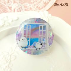 シャチ親子と紫陽花の海 レジンヘアゴム キーホルダー ブローチ ポニー