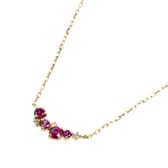 組曲 クミキョク K18YG イエローゴールド ネックレス ルビー ダイヤモンド0.02ct 1.2g 40cm レディース 中古のサムネイル