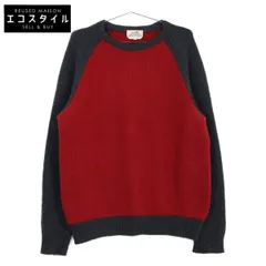 HERMES　エルメス　バイカラー カシミヤ混 クルーネック ニットセーター　Lのサムネイル