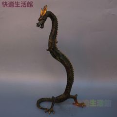 古銅 昇龍置物 約2.1kg 時代物 唐物 中国古玩 細密細工 WWST088 古銅