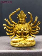 千手観音菩薩像 お供え 招き財納福 置物 金属工芸品 - メルカリ