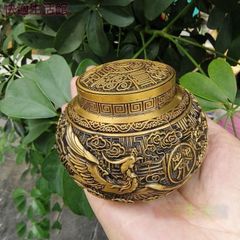 銅器 龍鳳茶缶 貯蔵缶 茶道具 装飾品 工芸品 置物 - メルカリ