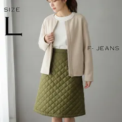 【新品タグ付き】F - JEANS 大きいサイズ キルティング×フリース 中綿入り 暖か防寒ラップスカート ダウンスカート ウエスト最大134 L カーキ 【古着】【中古】【送料無料】のサムネイル