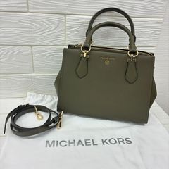 極美品】マイケルコース 2way ハンドバッグ バイカラー レザー ロゴ 緑 