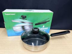 新品未使用 Tupperware ステンレスフライパン 24cm ガラス蓋つき