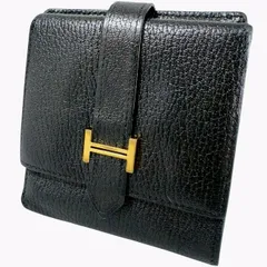 【美品】HERMES エルメス ベアン レクトベルソ 二つ折り 財布 □K刻印 ブラックのサムネイル
